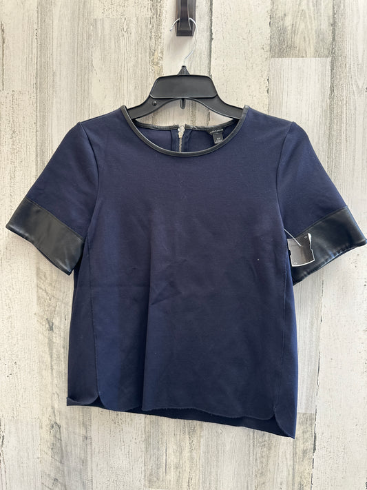 Navy Top Short Sleeve Ann Taylor, Size Xs