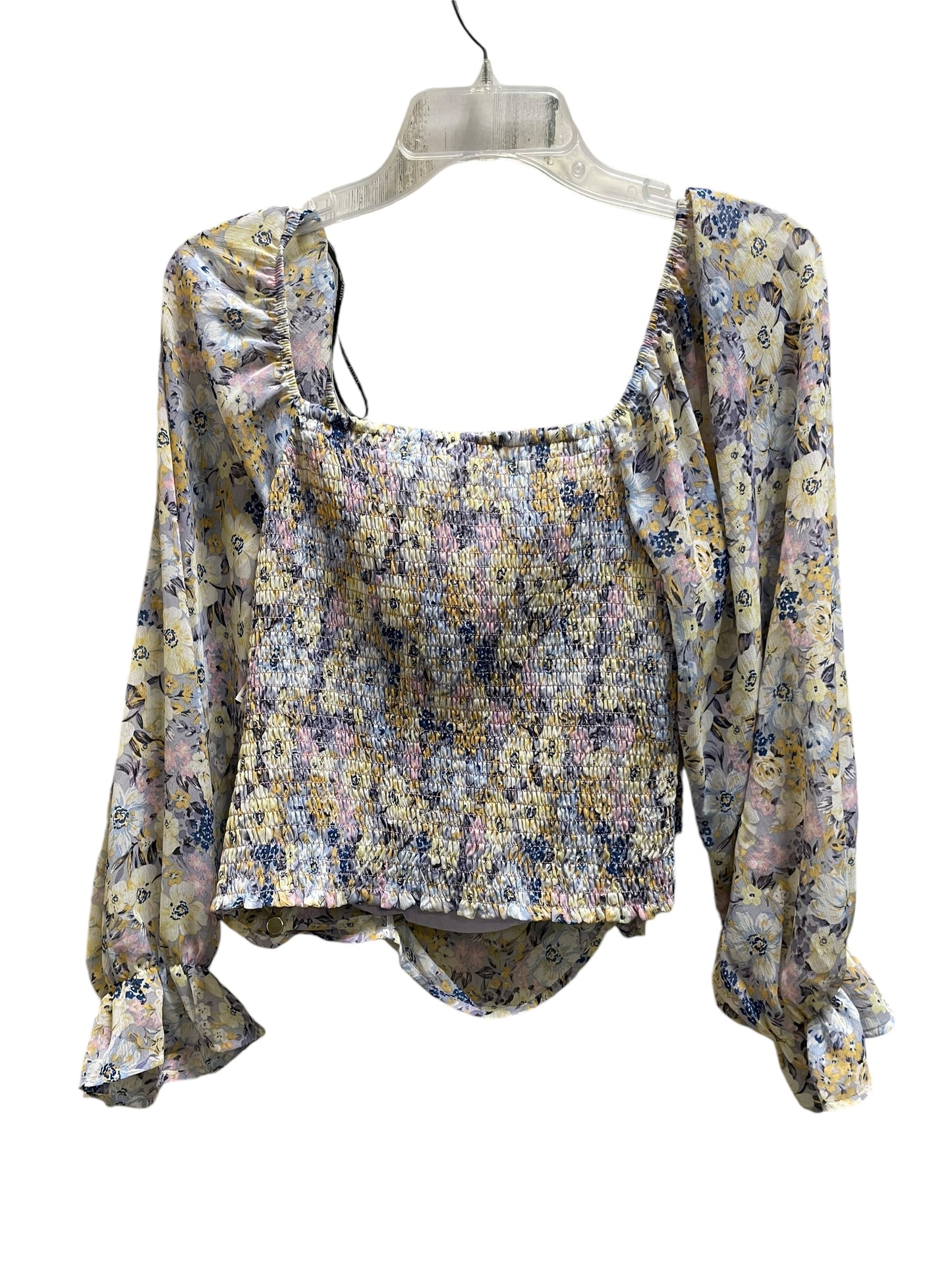 Top Long Sleeve By Pleione In Floral Print, Size: M