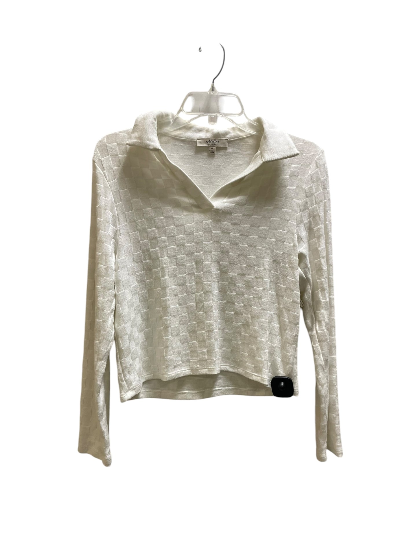 Top Long Sleeve By Atelier In White, Size: M