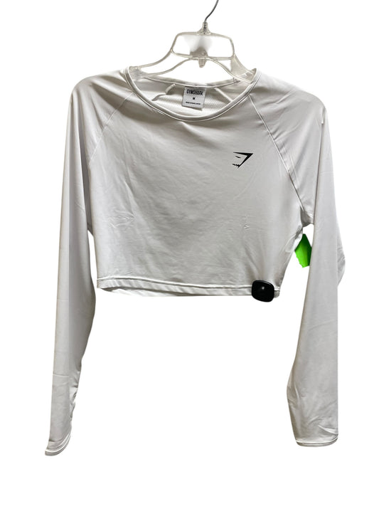 Athletic Top Long Sleeve Crewneck By Gym Shark In White, Size: M