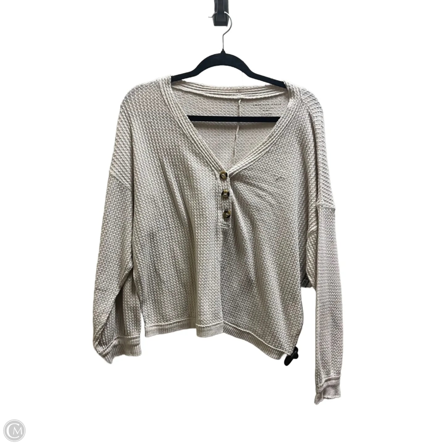 Top Long Sleeve By American Eagle In Tan, Size: Xl