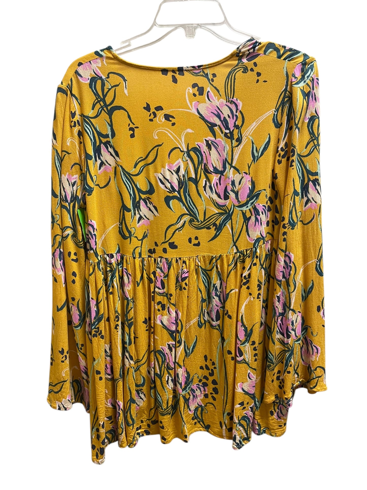 Top Long Sleeve By Free People In Yellow, Size: Xs