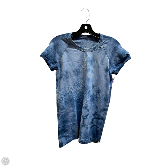 Athletic Top Short Sleeve By Lululemon In Blue, Size: 8