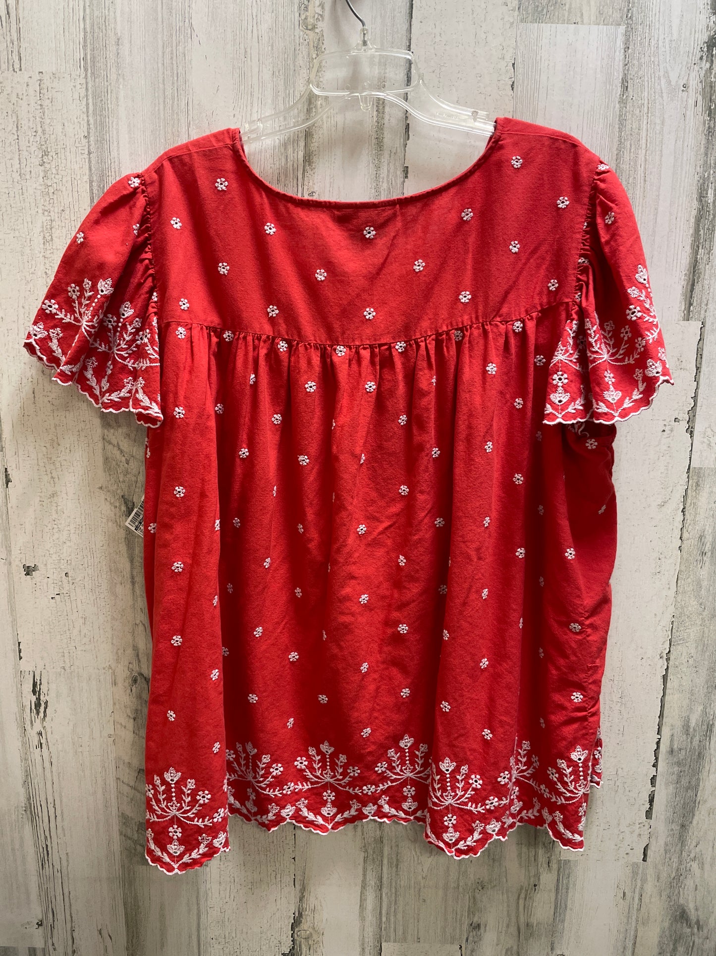 Top Short Sleeve By Lane Bryant In Red, Size: 3x