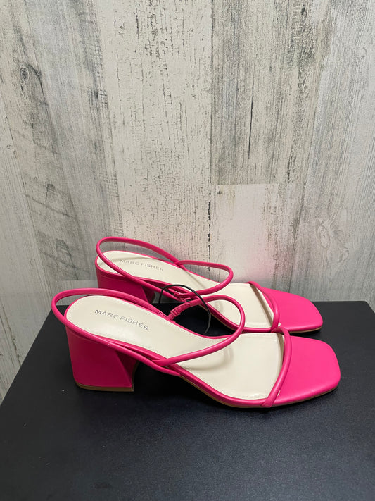 Pink Sandals Heels Kitten Marc Fisher, Size 9