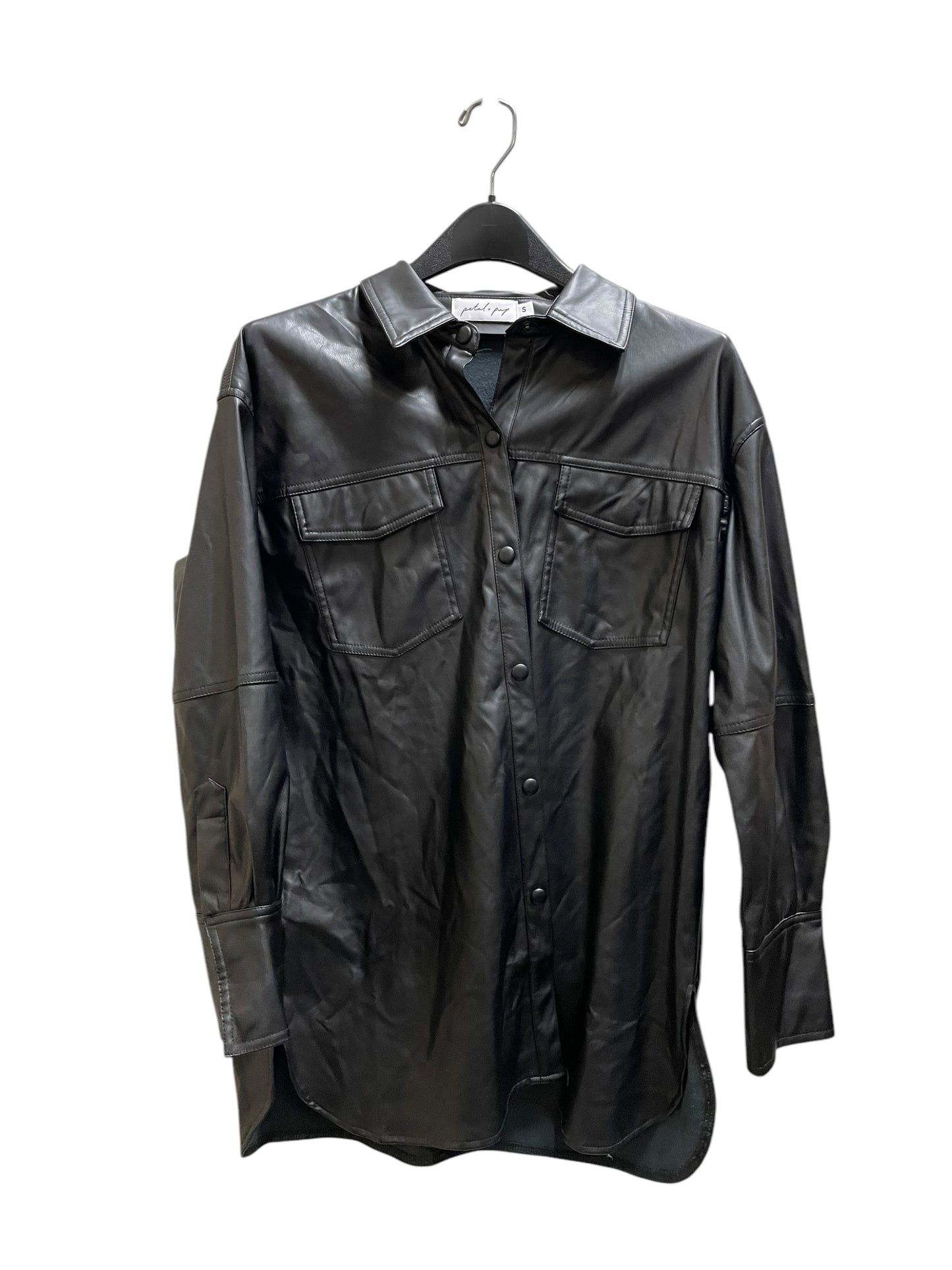 Jacket Leather By Peter Nygard In Black, Size: S