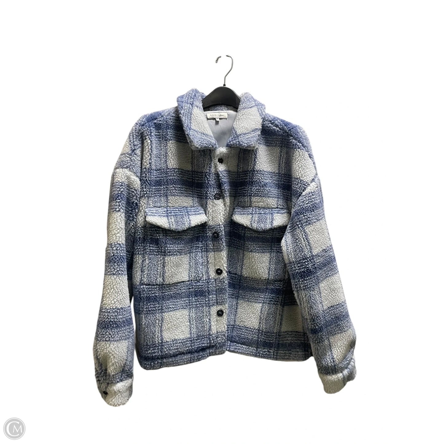 Coat Faux Fur & Sherpa By Vici In Blue, Size: Xl