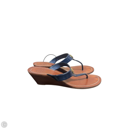 Sandals Designer By Tory Burch In Blue, Size: 8