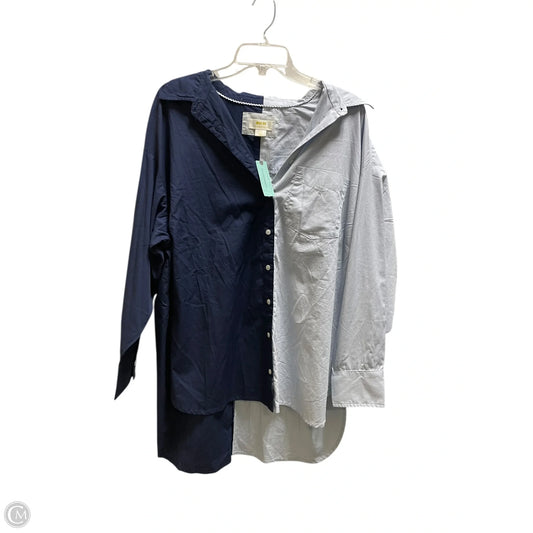 Top Long Sleeve By Maeve In Blue, Size: 1x