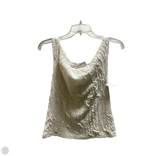 Top Sleeveless By Zara In Cream, Size: M