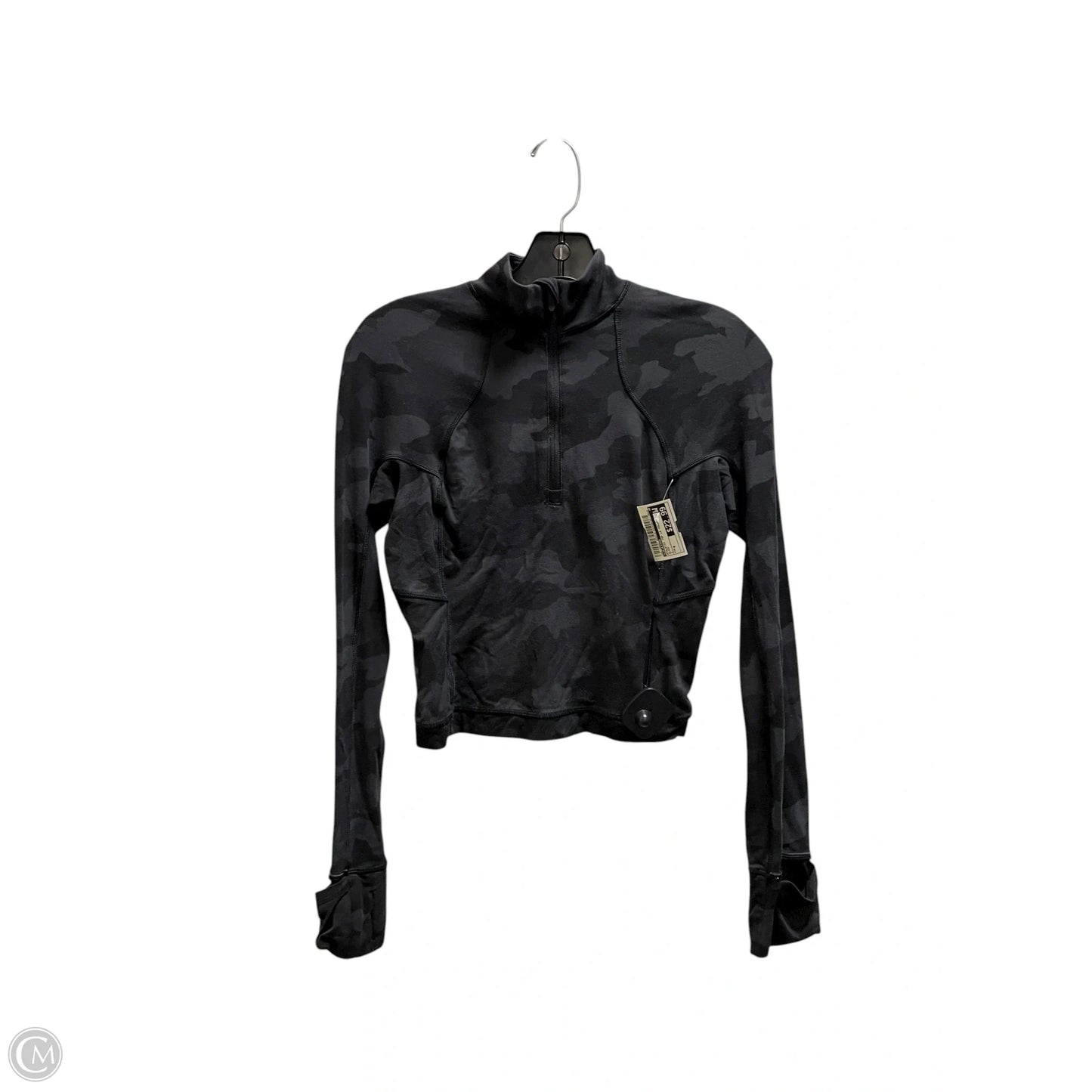 Athletic Top Long Sleeve Collar By Lululemon In Black, Size: 4