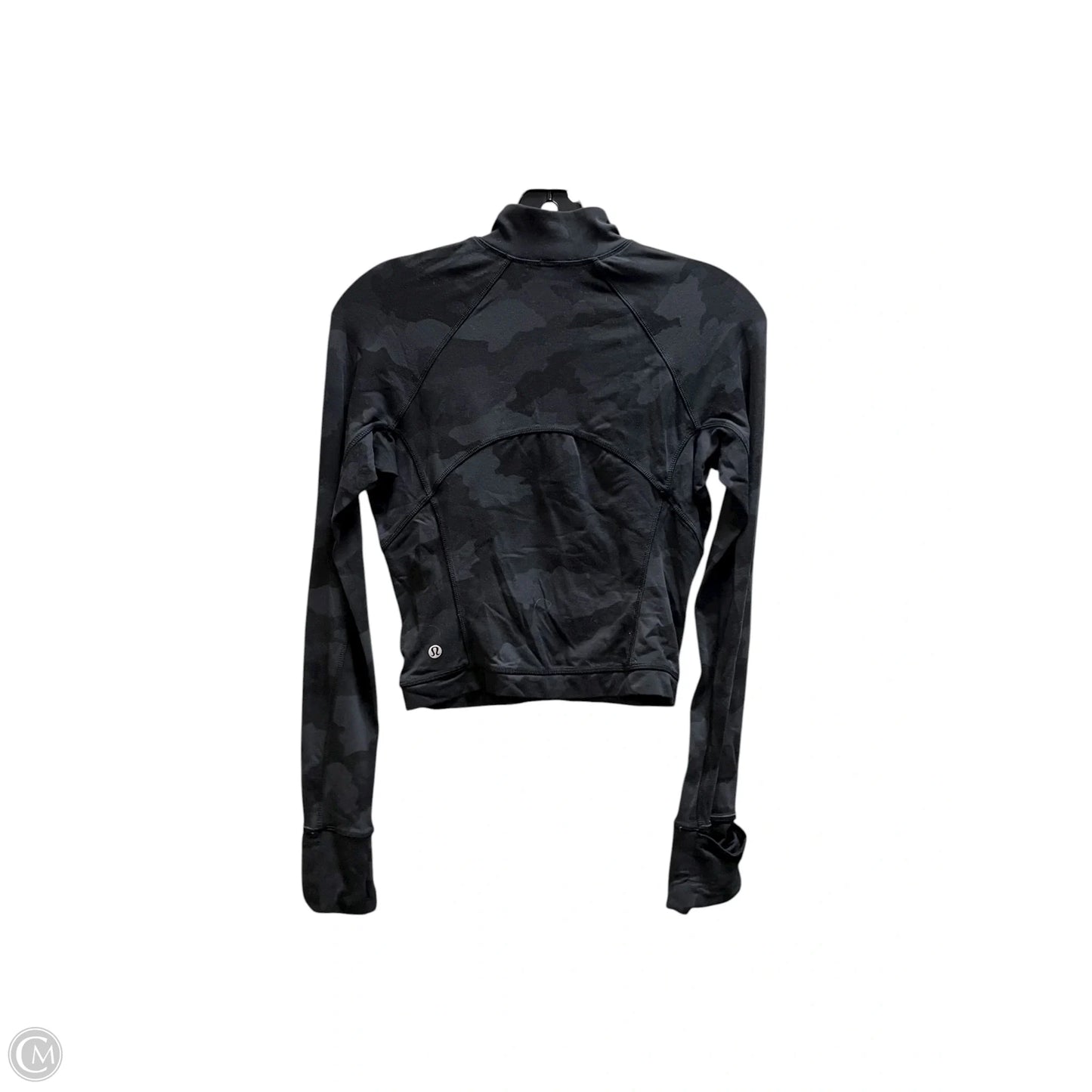 Athletic Top Long Sleeve Collar By Lululemon In Black, Size: 4