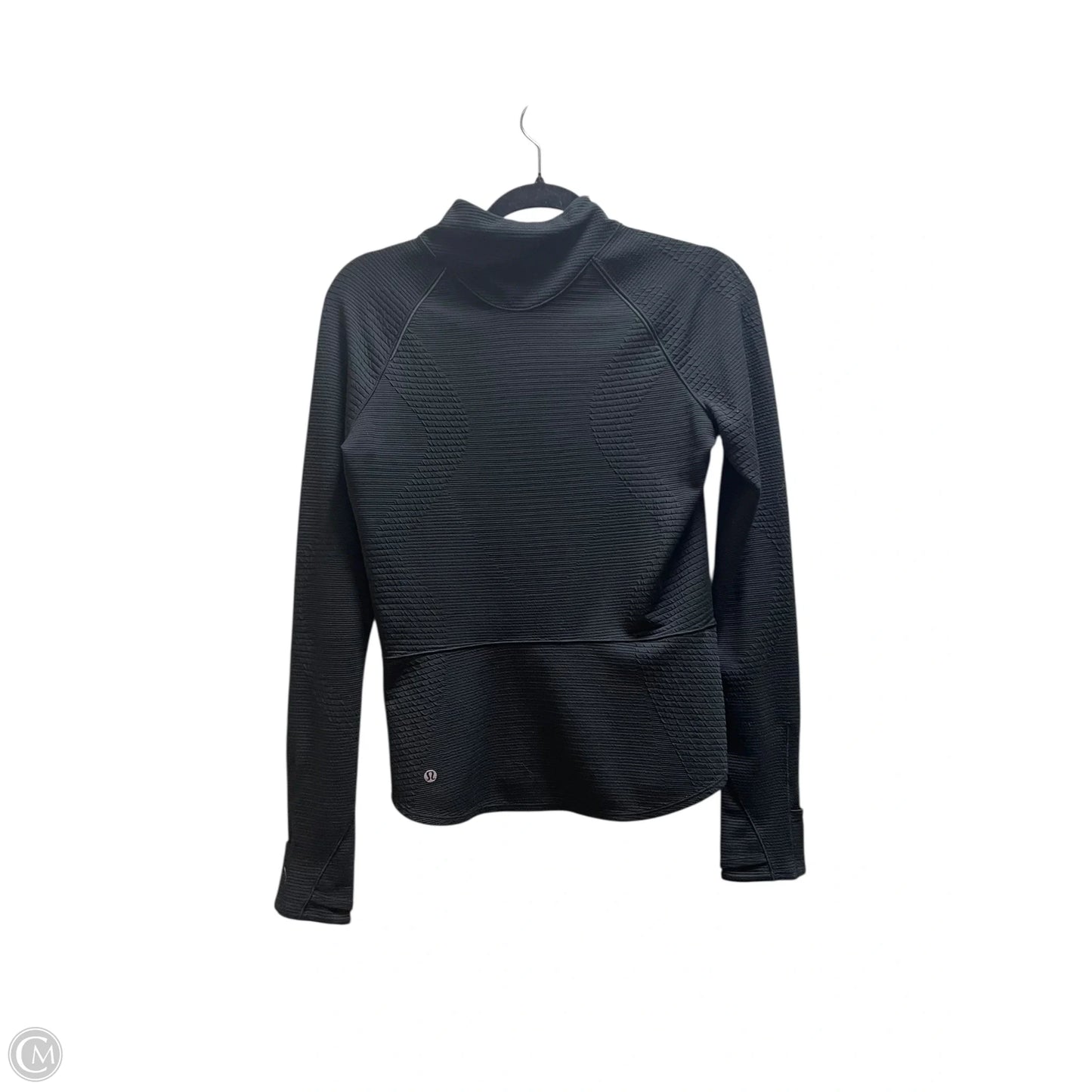 Athletic Top Long Sleeve Collar By Lululemon In Black, Size: 6