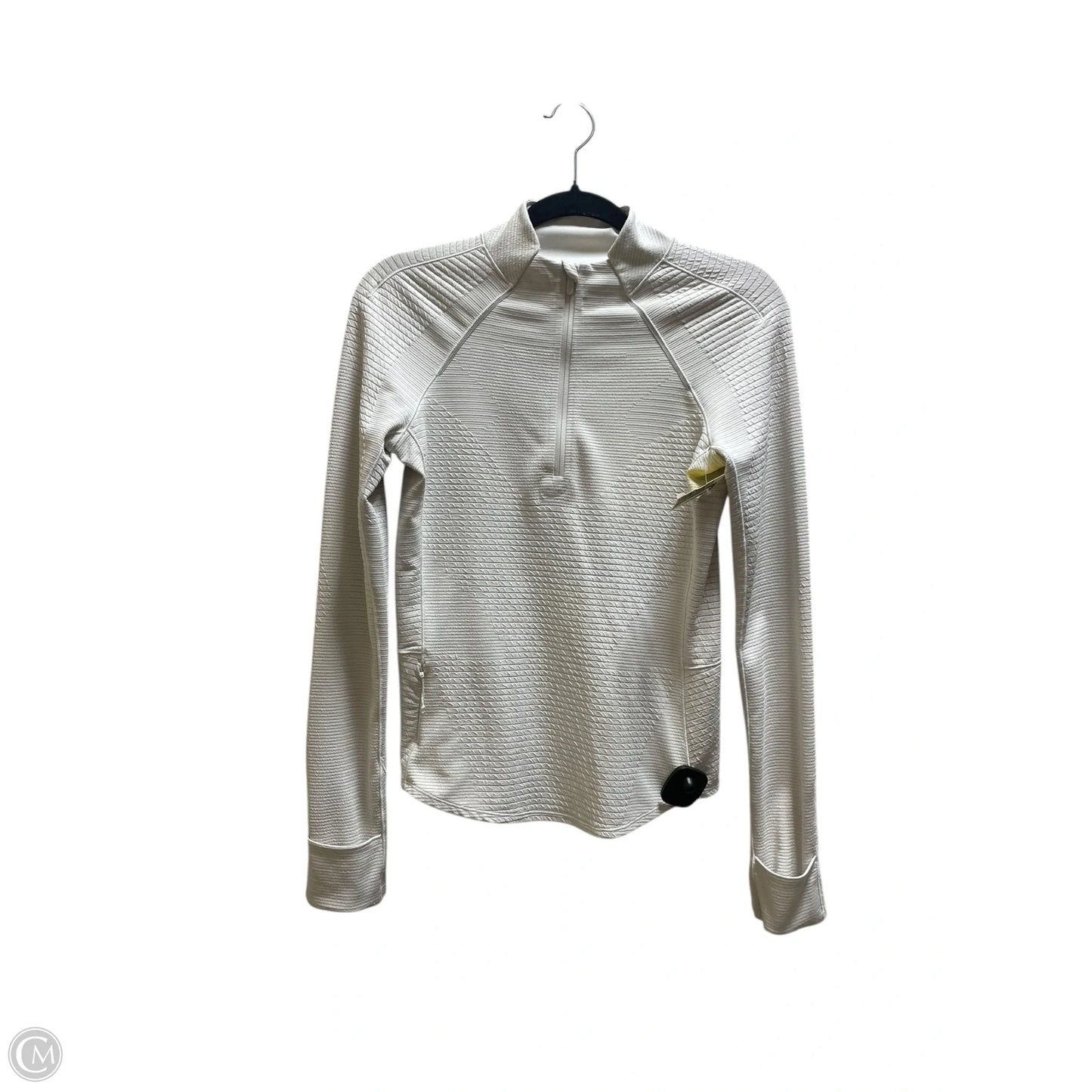 Athletic Top Long Sleeve Collar By Lululemon In Cream, Size: 6