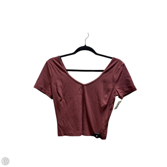 Athletic Top Short Sleeve By Lululemon In Maroon, Size: 6