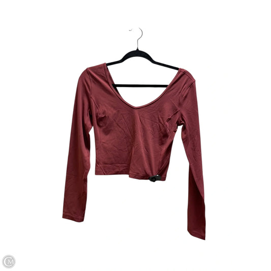 Athletic Top Long Sleeve Crewneck By Lululemon In Maroon, Size: 6