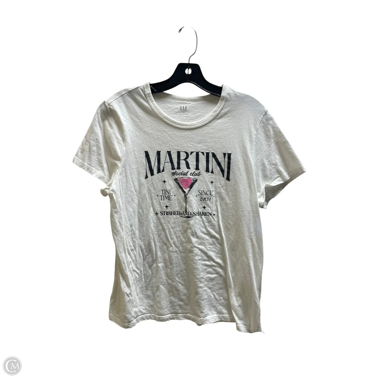 Top Short Sleeve By Gap In White, Size: L