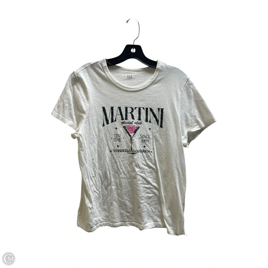 Top Short Sleeve By Gap In White, Size: L