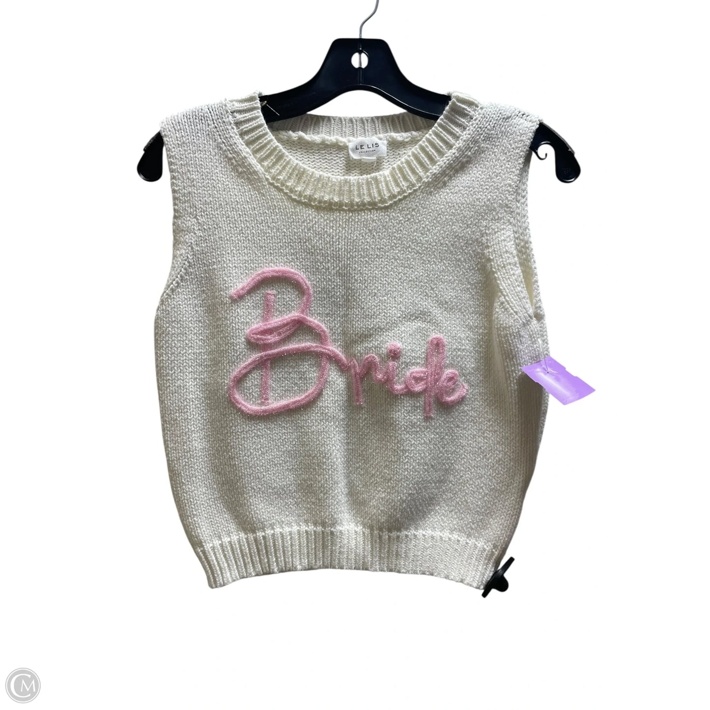 Vest Sweater By Clothes Mentor In Cream, Size: M