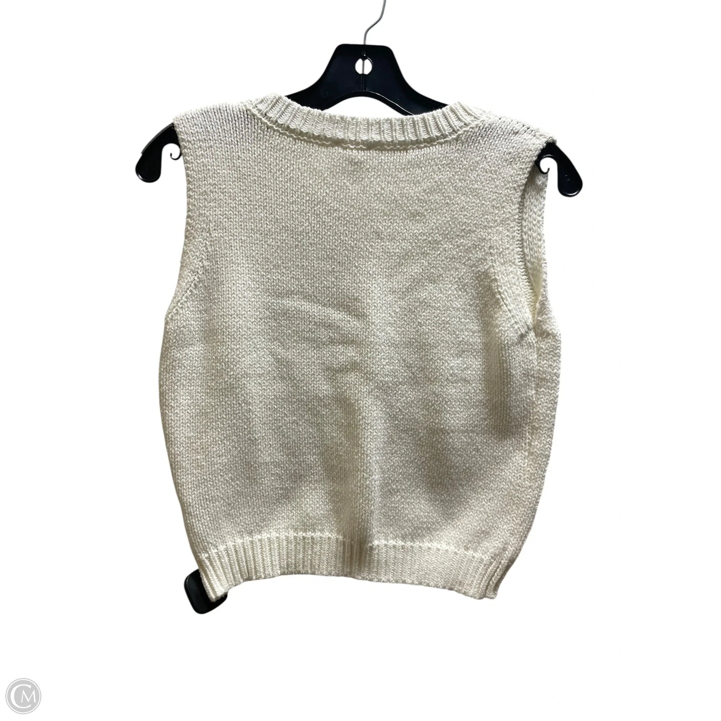 Vest Sweater By Clothes Mentor In Cream, Size: M