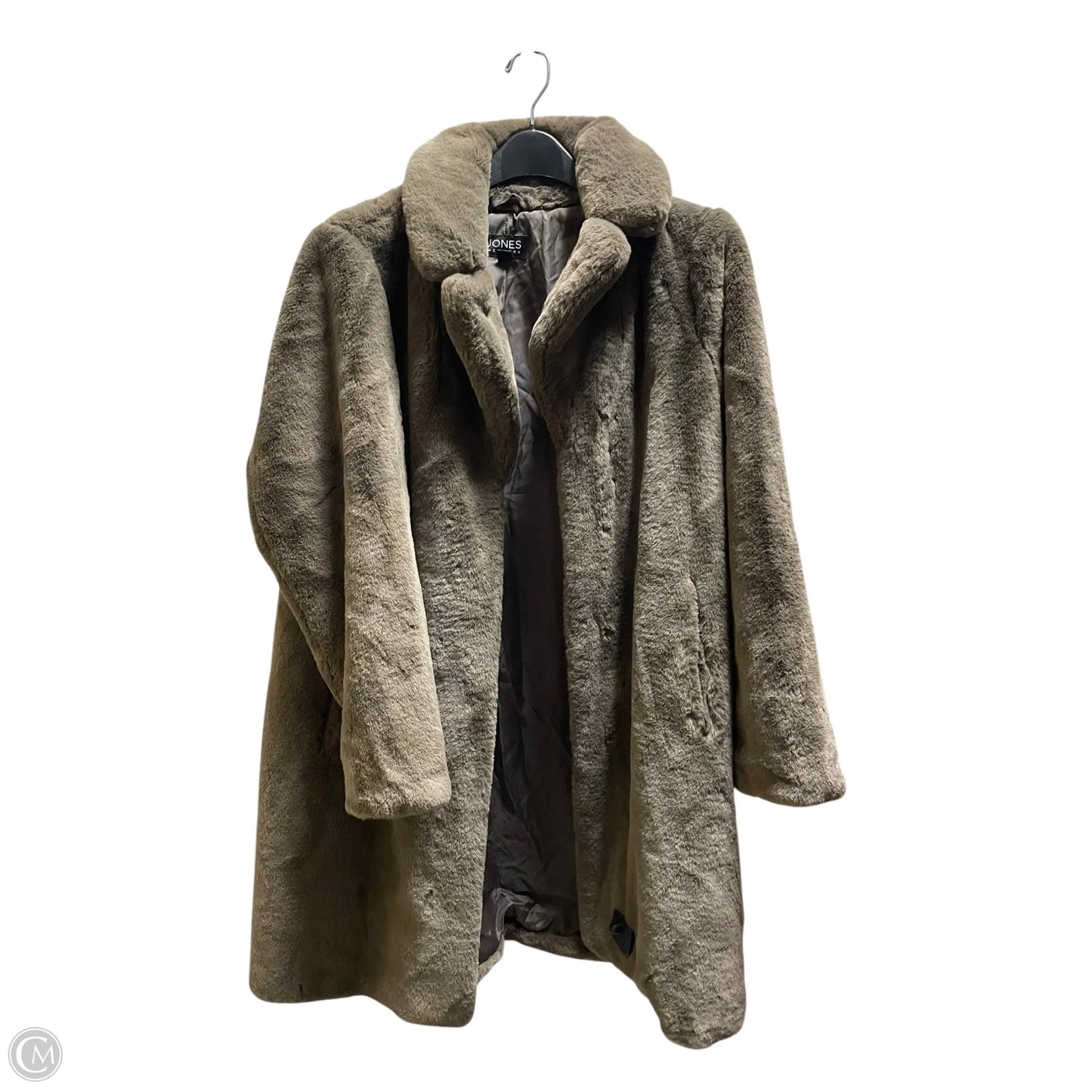 Jacket Faux Fur & Sherpa By Jones New York In Brown, Size: L