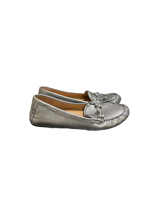 Shoes Flats By Coach In Silver, Size: 7.5