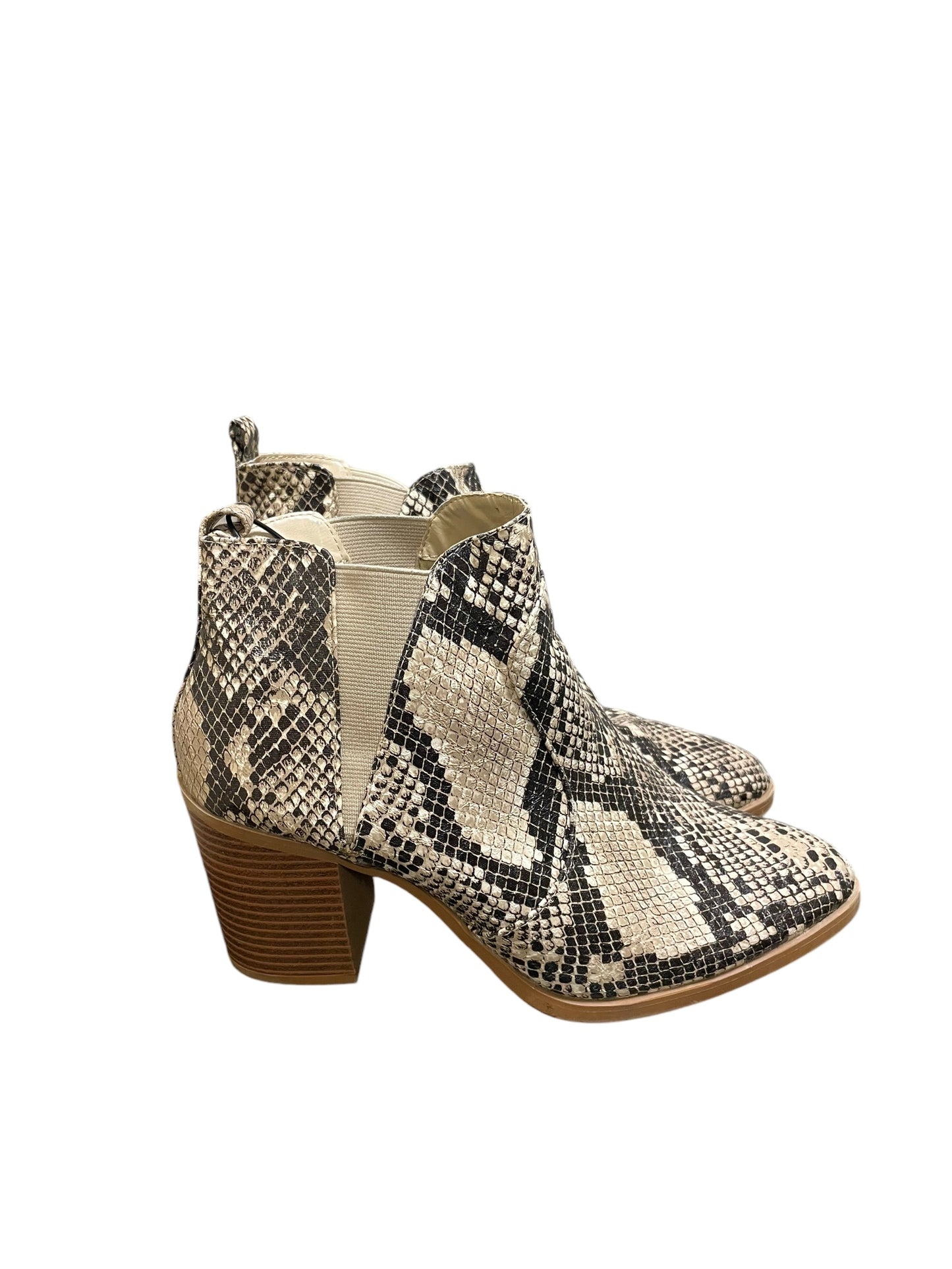 Boots Ankle Heels By Mia In Snakeskin Print, Size: 8.5