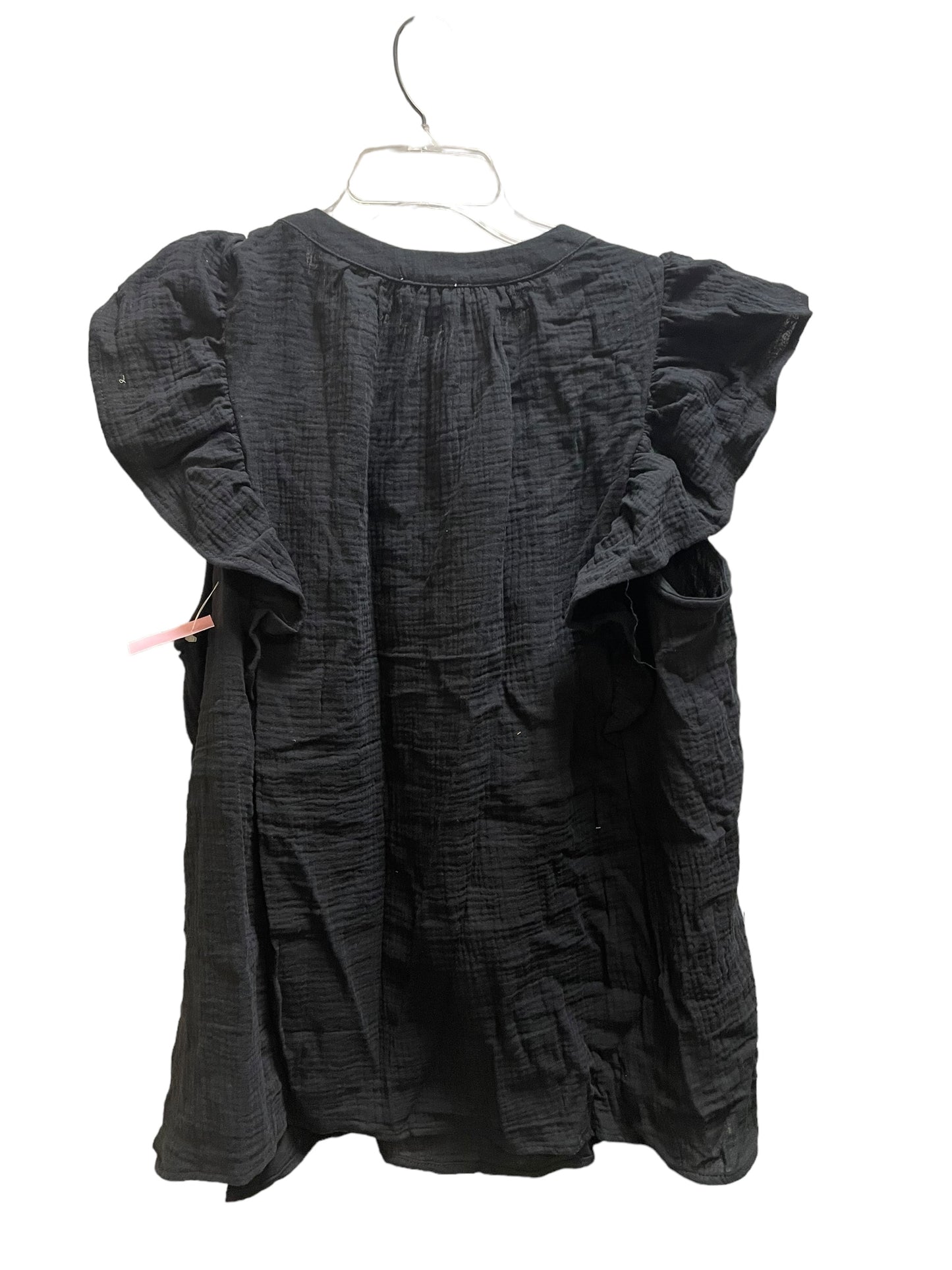 Top Short Sleeve By Andree By Unit In Black, Size: 1x