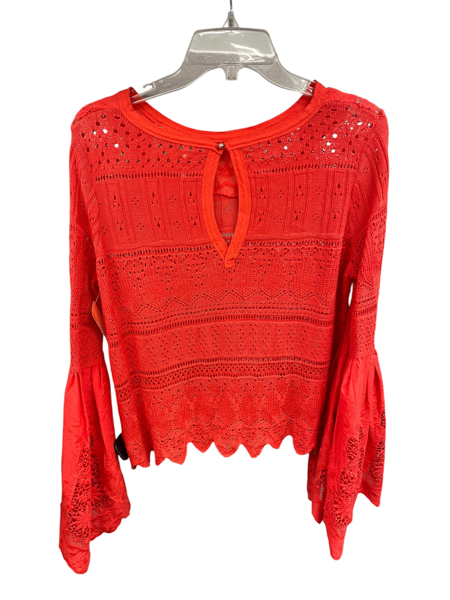 Top Long Sleeve By Free People In Orange, Size: S