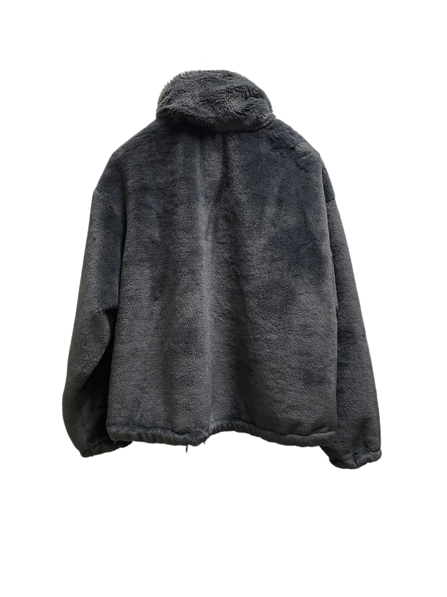 Jacket Faux Fur & Sherpa By Fuda In Grey, Size: L