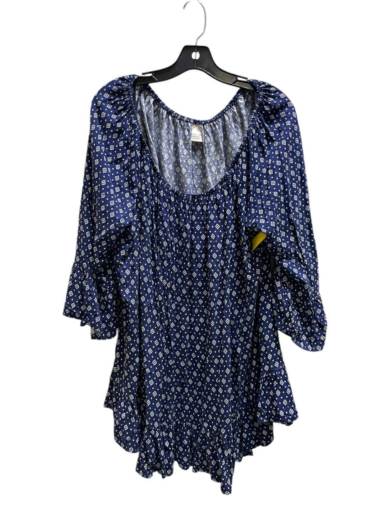 Top Long Sleeve By Terra & Sky In Navy, Size: 2x