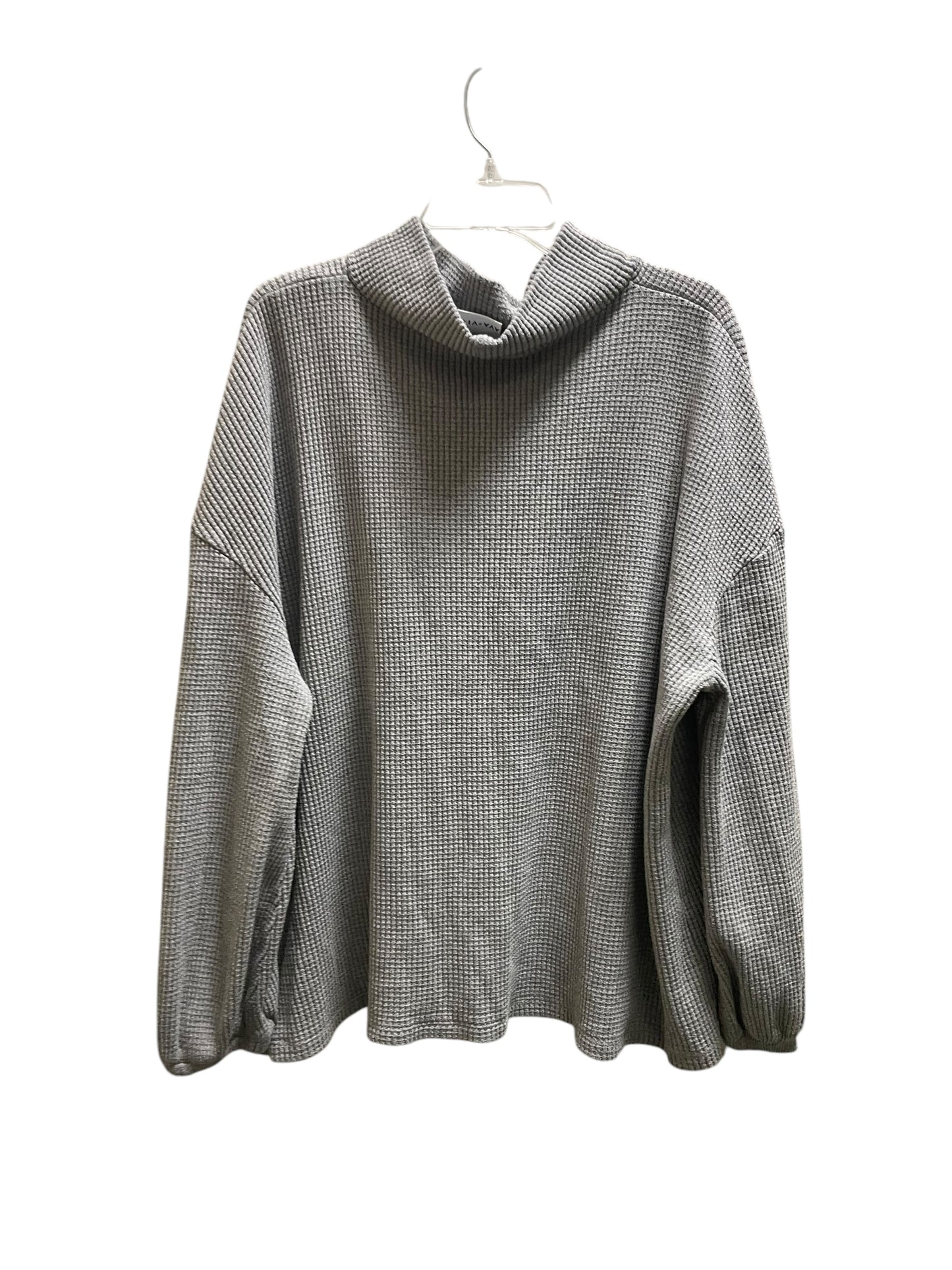 Top Long Sleeve By Ava & Viv In Grey, Size: 2x