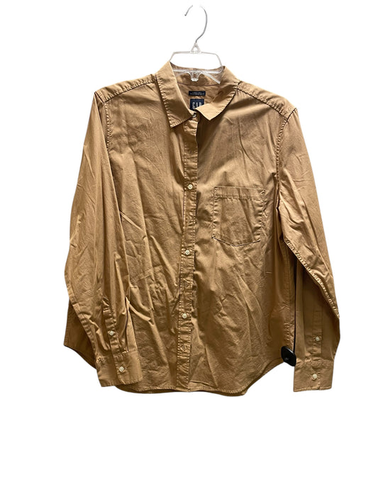 Top Long Sleeve Basic By Gap In Brown, Size: L