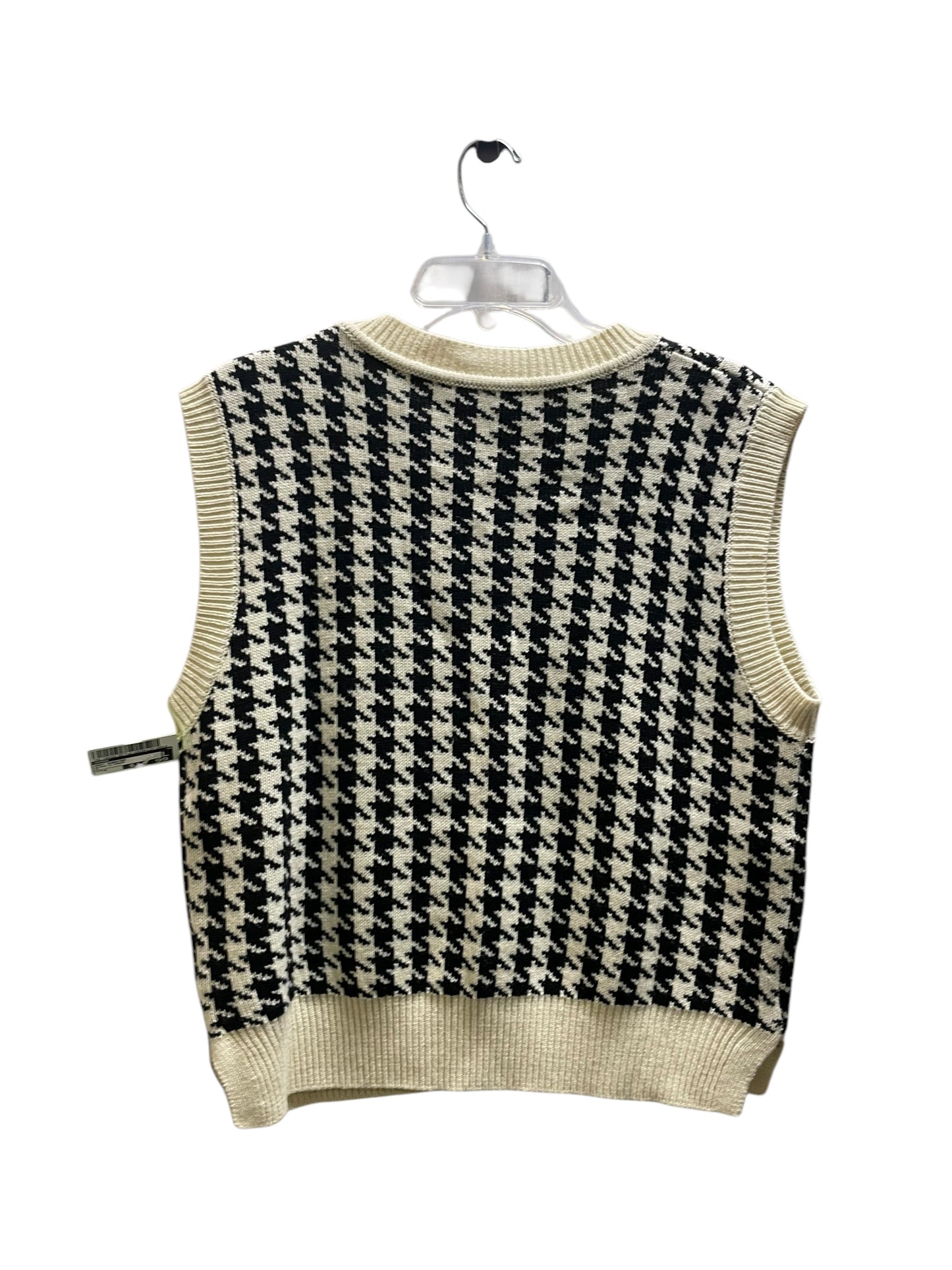 Vest Sweater By Romwe In Black & Cream, Size: M