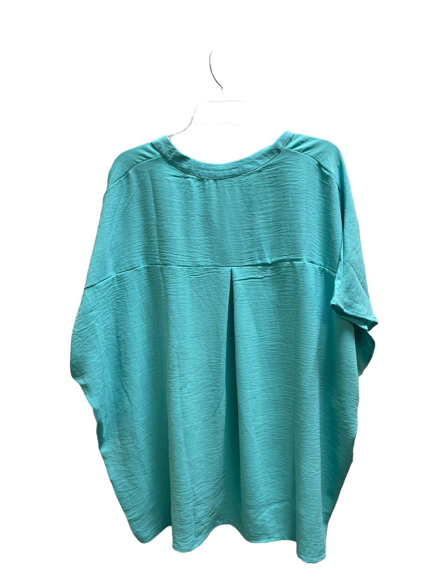 Top Short Sleeve By Andree By Unit In Teal, Size: 1x