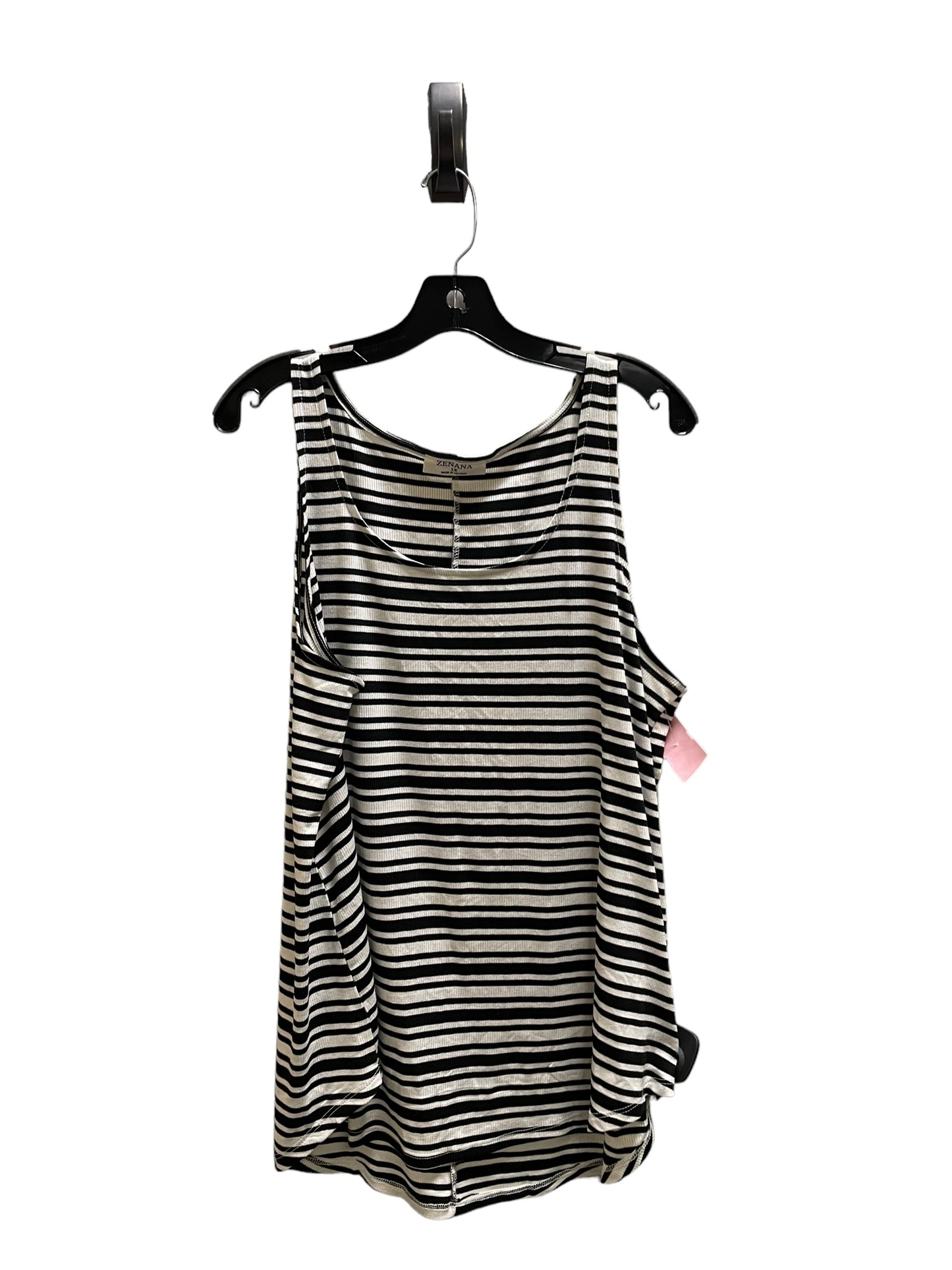 Top Sleeveless By Zenana Outfitters In Black & White, Size: 1x