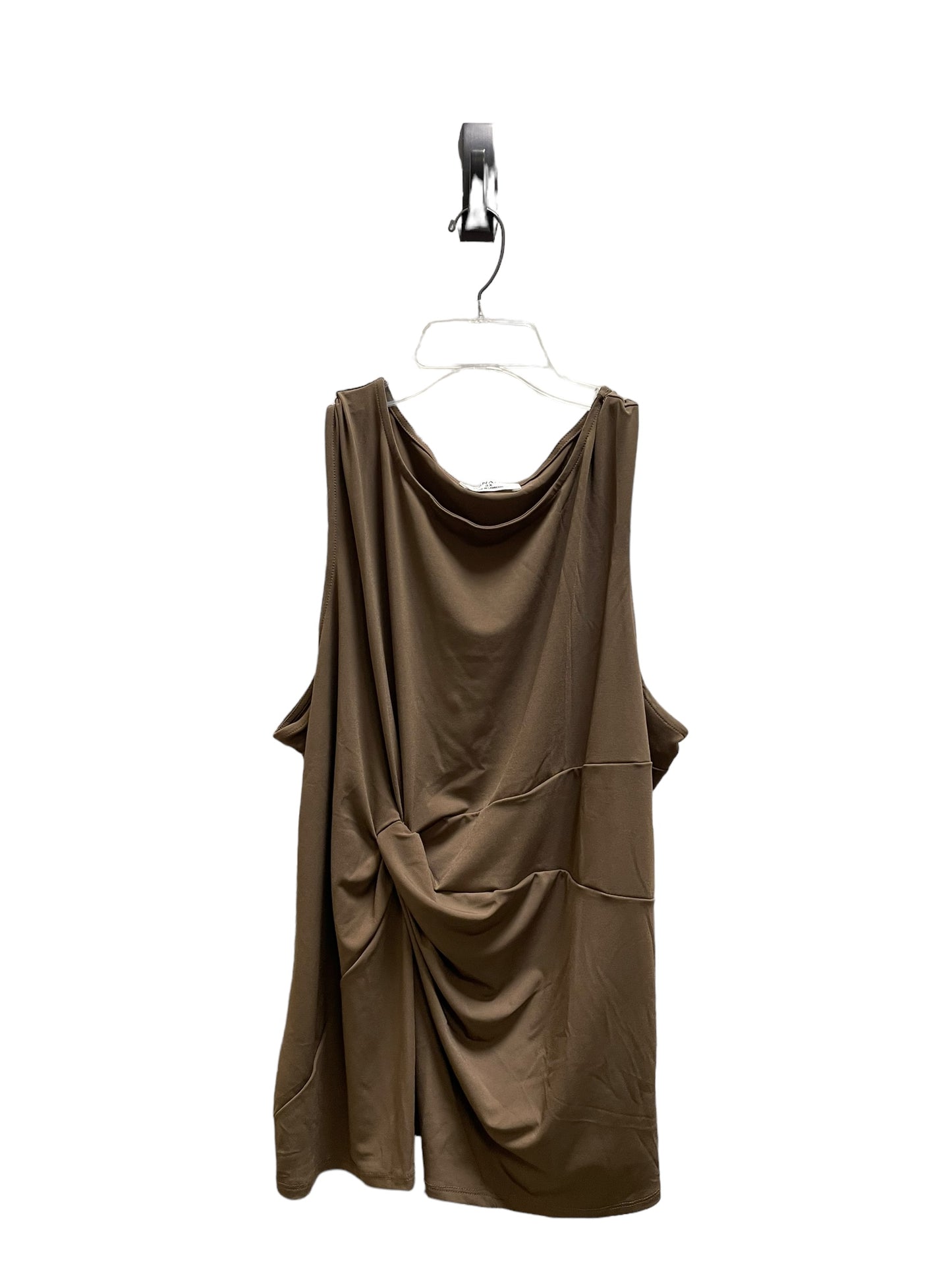 Top Sleeveless By Zenana Outfitters In Brown, Size: 3x