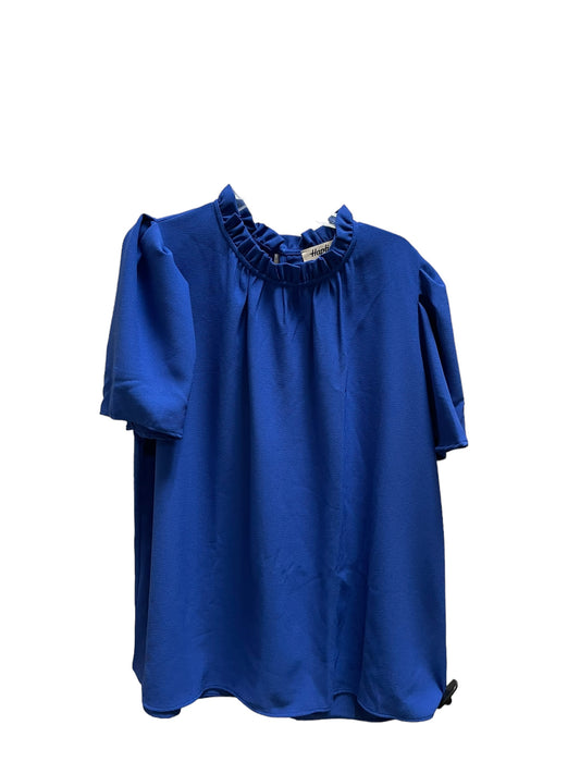 Top Short Sleeve By Haptics In Blue, Size: 1x