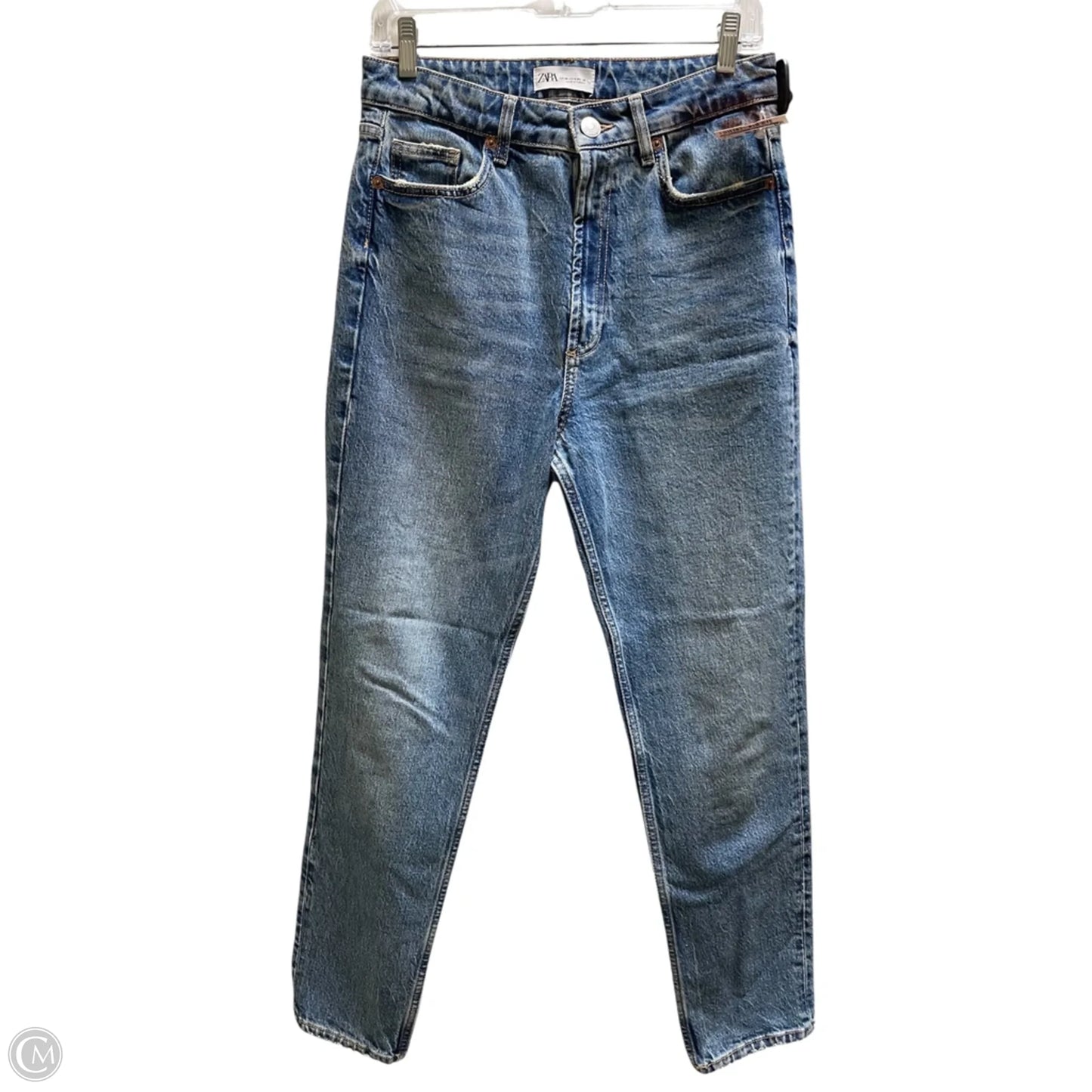 Jeans Straight By Zara In Blue Denim, Size: 6