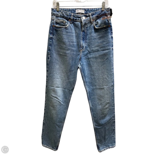 Jeans Straight By Zara In Blue Denim, Size: 6