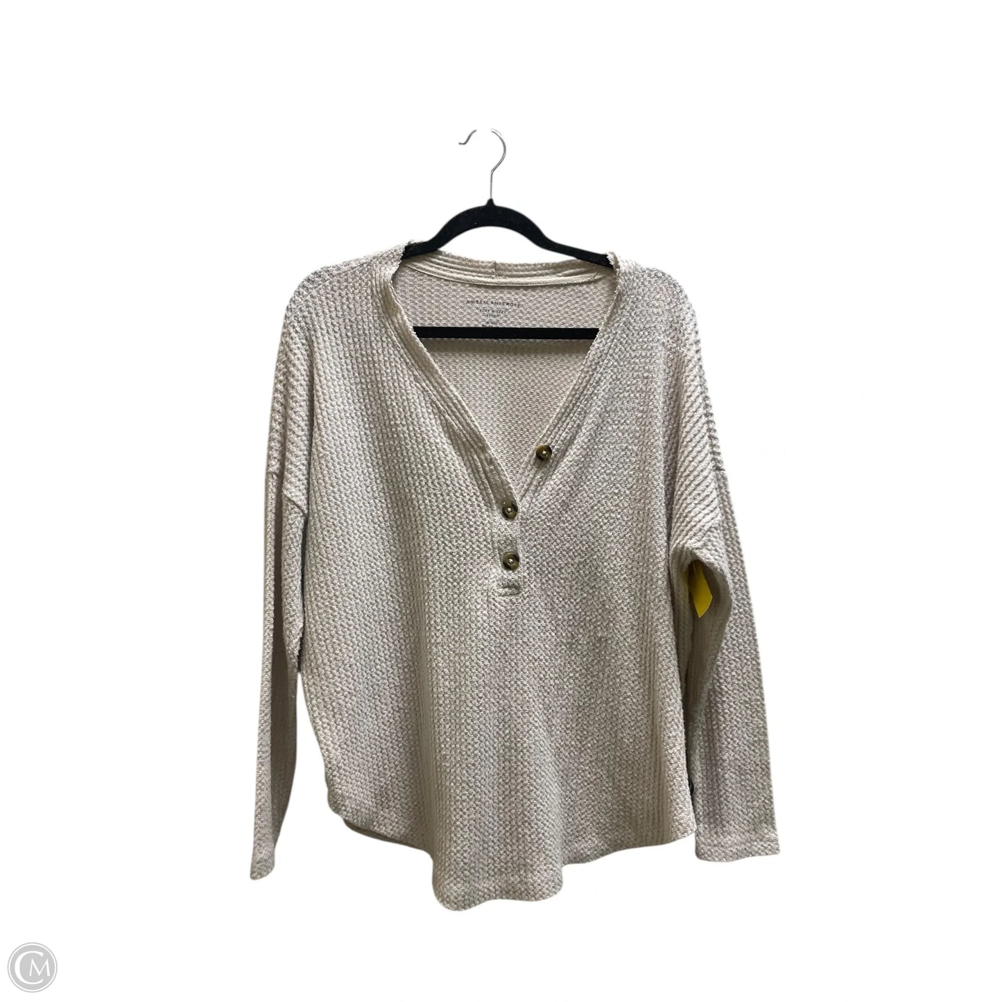 Top Long Sleeve By American Eagle In Cream, Size: M