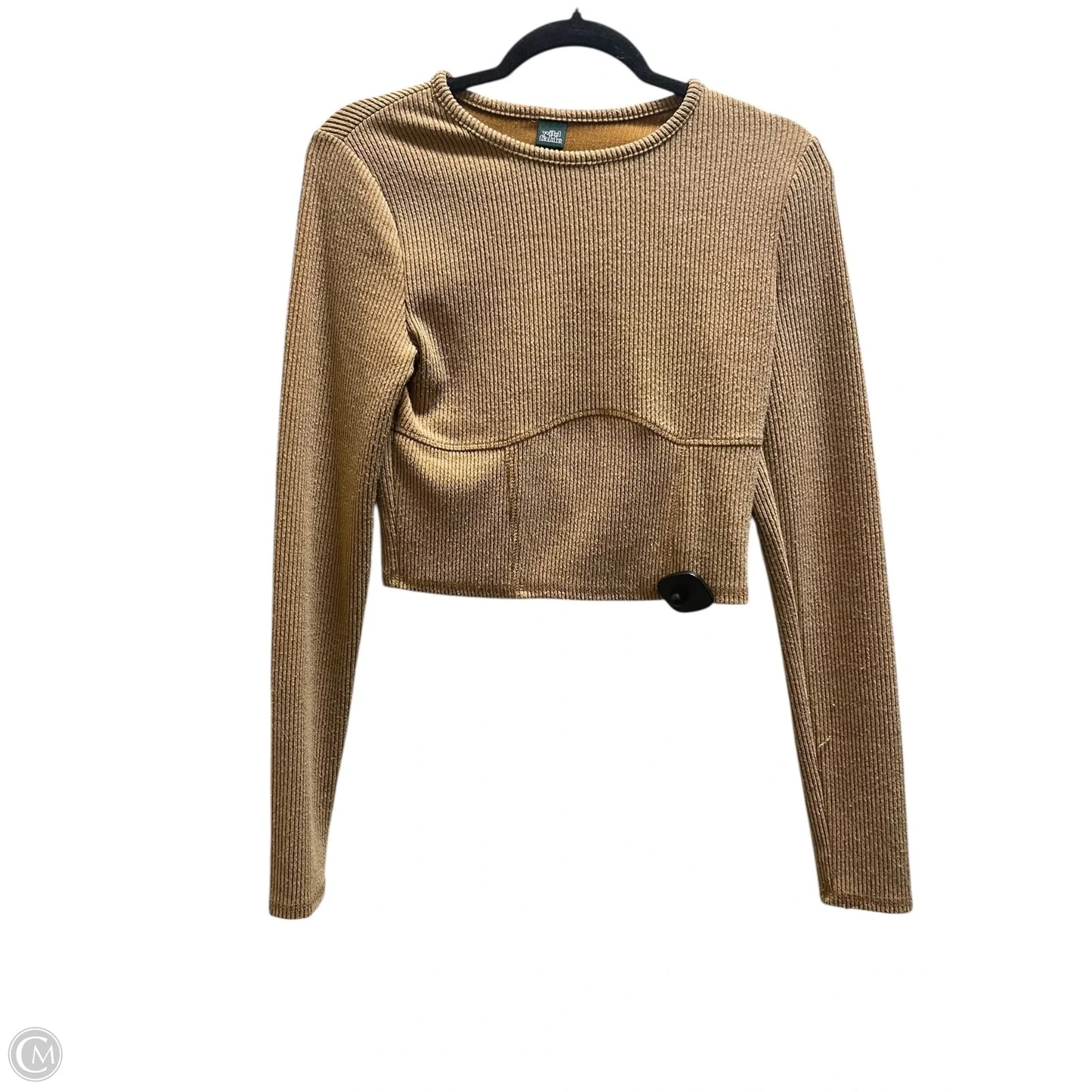 Top Long Sleeve By Wild Fable In Tan, Size: M