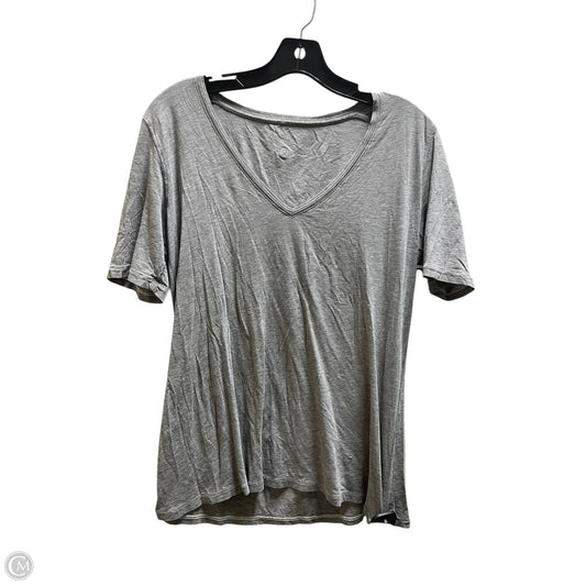 Athletic Top Short Sleeve By Lululemon In Grey, Size: 12