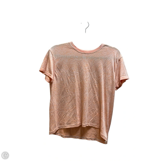 Athletic Top Short Sleeve By Lululemon In Orange, Size: 6