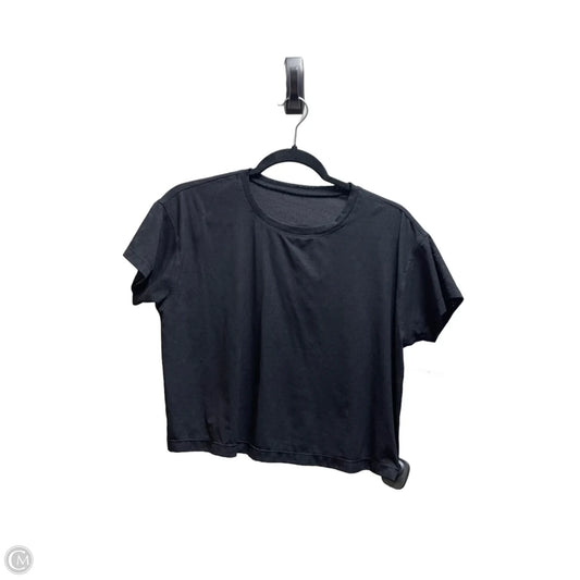 Athletic Top Short Sleeve By Lululemon In Black, Size: 6