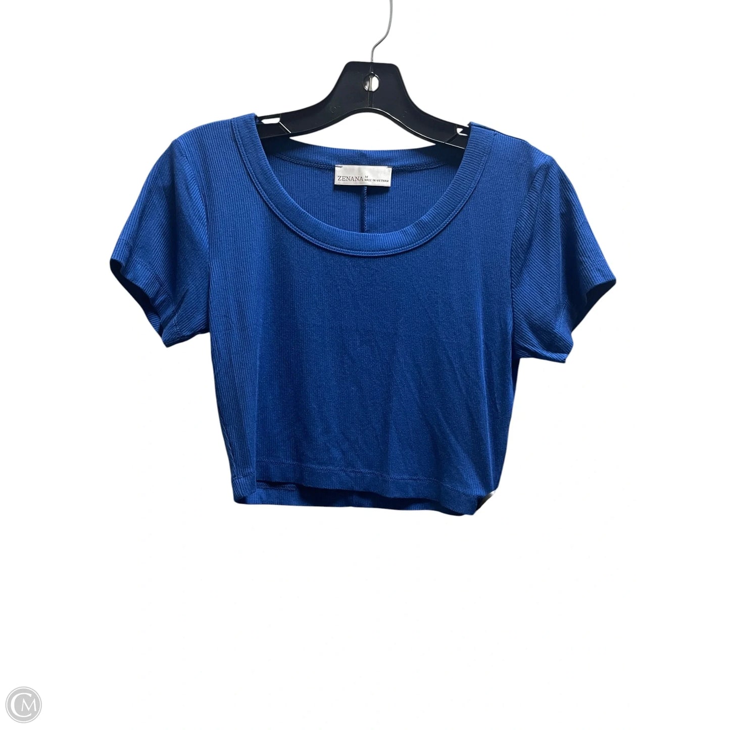 Top Short Sleeve By Zenana In Blue, Size: M