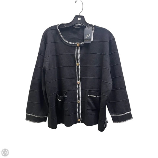 Top Long Sleeve By Adrianna Papell In Black, Size: Xl