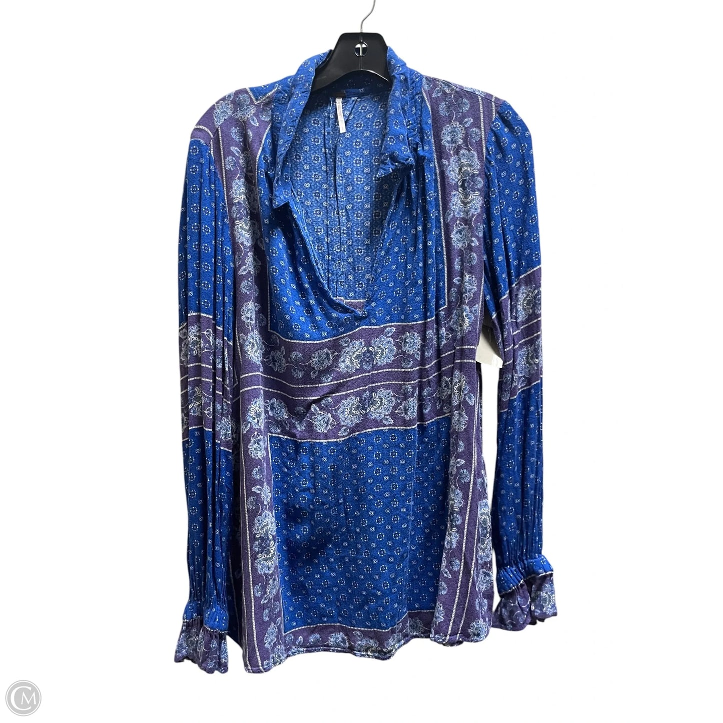 Top Long Sleeve By Free People In Blue, Size: L