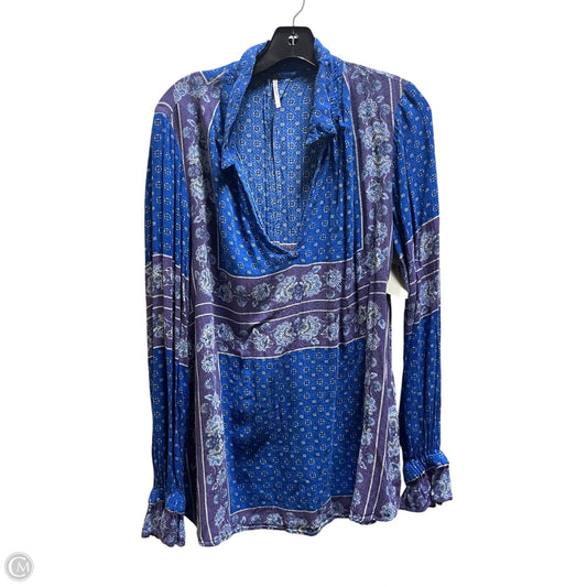 Top Long Sleeve By Free People In Blue, Size: L