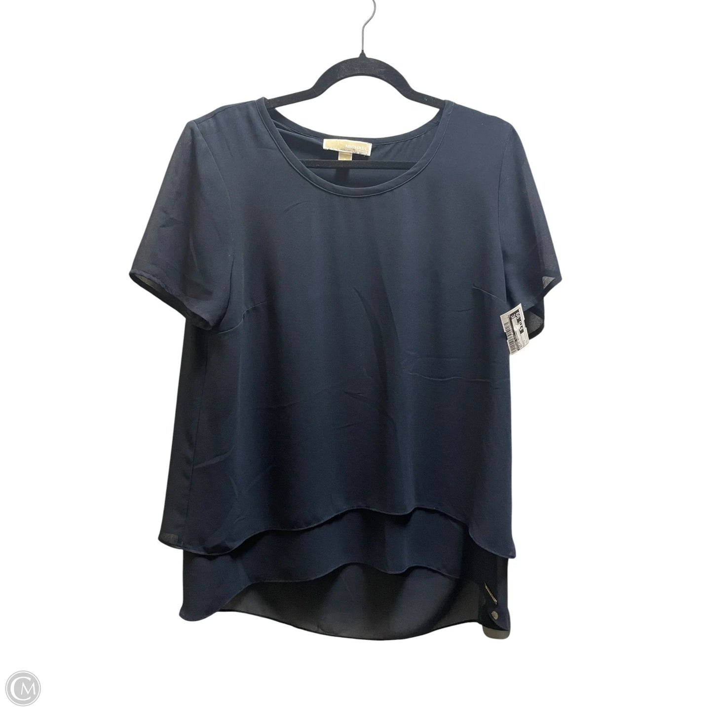 Top Short Sleeve Designer By Michael Kors In Navy, Size: L